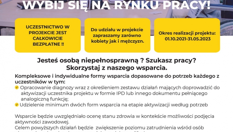 Zdjęcie główne newsa: „Trampolina kariery – Wybij się na rynku pracy!” - zaproszenie do udziału w projekcie
