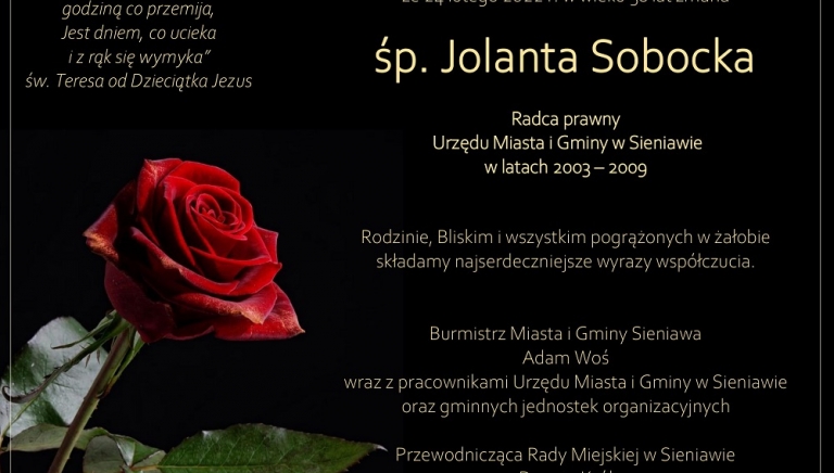 Zdjęcie główne newsa: Kondolencje