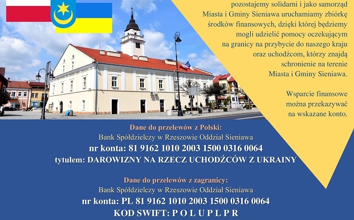 Zdjęcie główne newsa: Darowizny na rzecz uchodźców z Ukrainy – uruchomiliśmy konto do wpłat