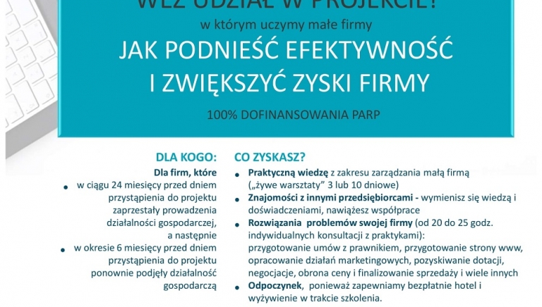 Zdjęcie główne newsa: Projekt „Nowy Start” Polskiej Agencji Rozwoju Przedsiębiorczości (PARP) - zapraszamy do udziału