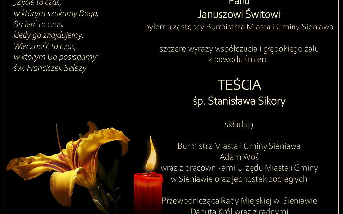 Zdjęcie główne newsa: Kondolencje