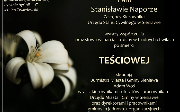 Zdjęcie główne newsa: Kondolencje