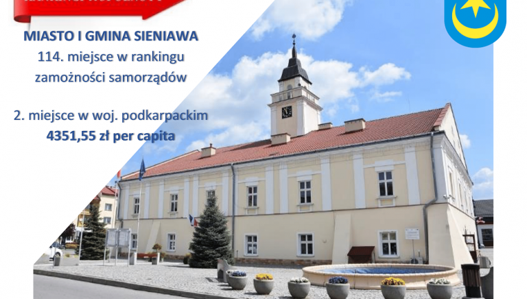 Zdjęcie główne newsa: Sieniawa na 114. miejscu w rankingu zamożności samorządów czasopisma 