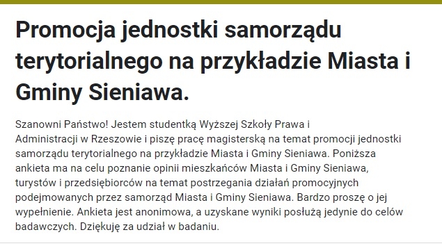Zdjęcie główne newsa: Ankieta 