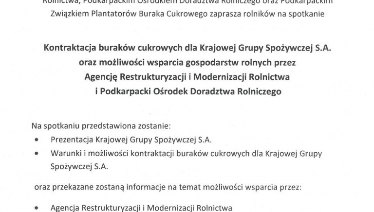 Zdjęcie główne newsa: Zaproszenie dla rolników na spotkanie