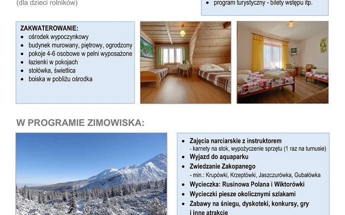 Zdjęcie główne newsa: Zimowisko dla dzieci rolników - zgłoszenia do 30 grudnia 2022 r.