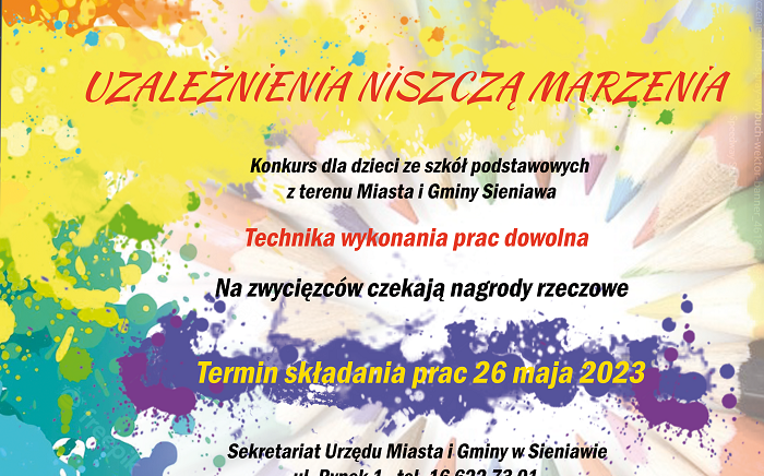 Zdjęcie główne newsa: Uzależnienia niszczą marzenia - zapraszamy do udziału w konkursie plastycznym