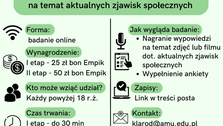 Zdjęcie główne newsa: Ankieta. Zaproszenie do udziału w badaniu