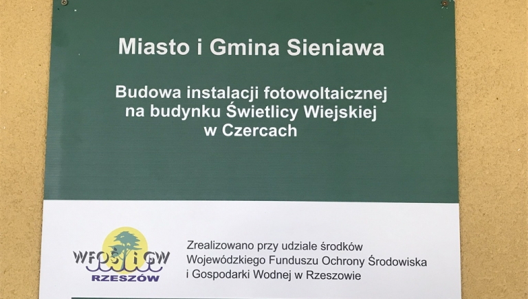Zdjęcie główne newsa: W Piganach i Czercach wybudowaliśmy instalację fotowoltaiczną