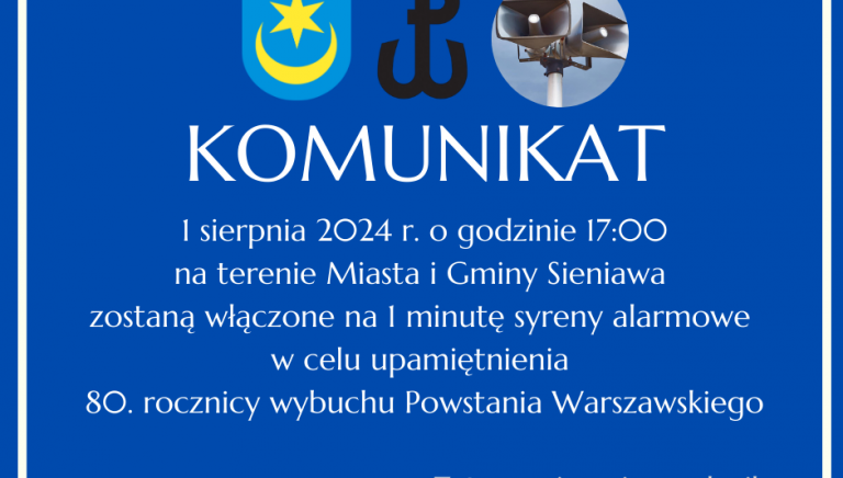 Zdjęcie główne newsa: 1 sierpnia w 80. rocznicę wybuchu Powstania Warszawskiego zostaną uruchomione syreny alarmowe