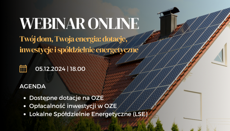 Zdjęcie główne newsa: Webinar dla mieszkańców na temat OZE