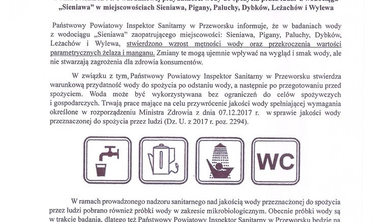 Zdjęcie główne newsa: Komunikat Państwowego Państwowego Inspektora Sanitarnego w Przeworsku