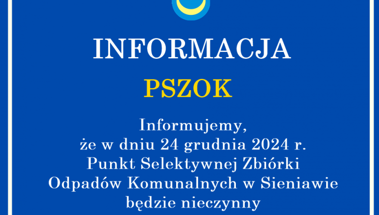 Zdjęcie główne newsa: PSZOK nieczynny 24 grudnia 2024
