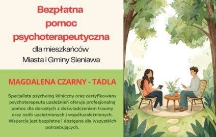 Zdjęcie główne newsa: Bezpłatna pomoc psychoterapeutyczna dla mieszkańców Miasta i Gminy Sieniawa