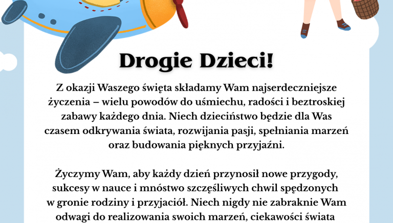 Zdjęcie główne newsa: Życzenia z okazji Dnia Dziecka
