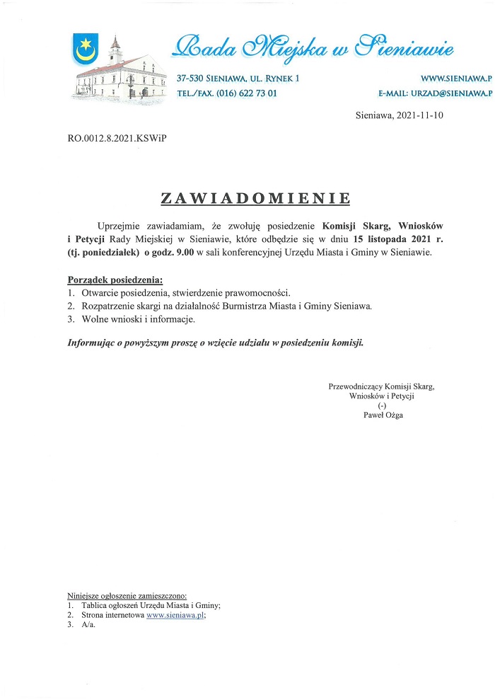 Zawiadomienie