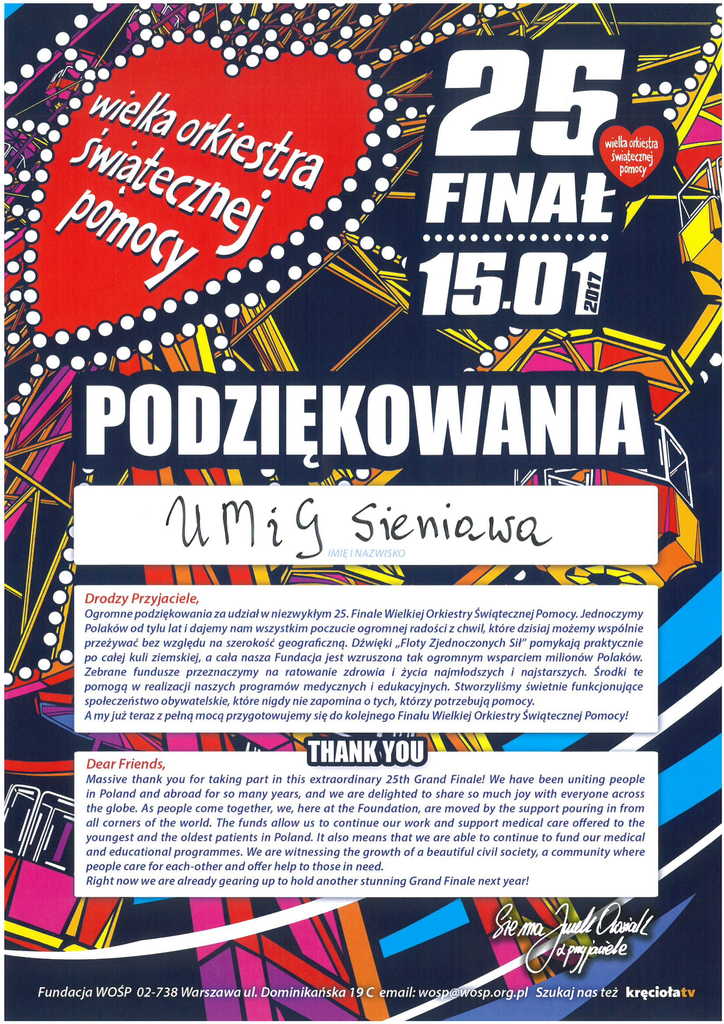 Podziękowanie