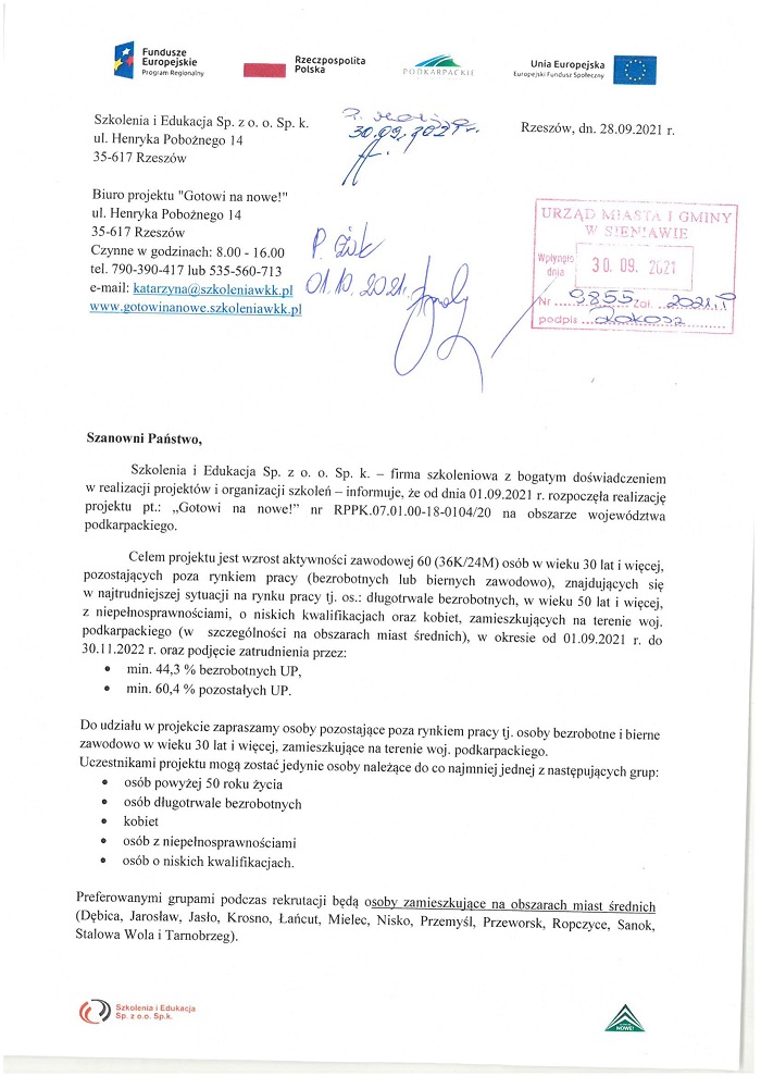 Projekt "Gotowi na nowe!"