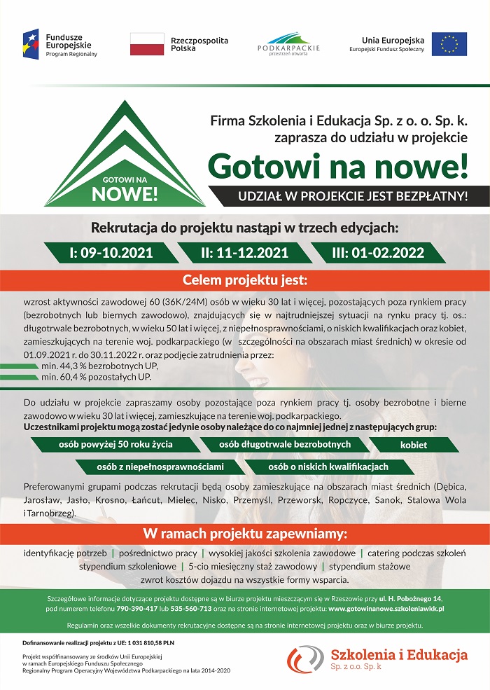 Projekt "Gotowi na nowe!"