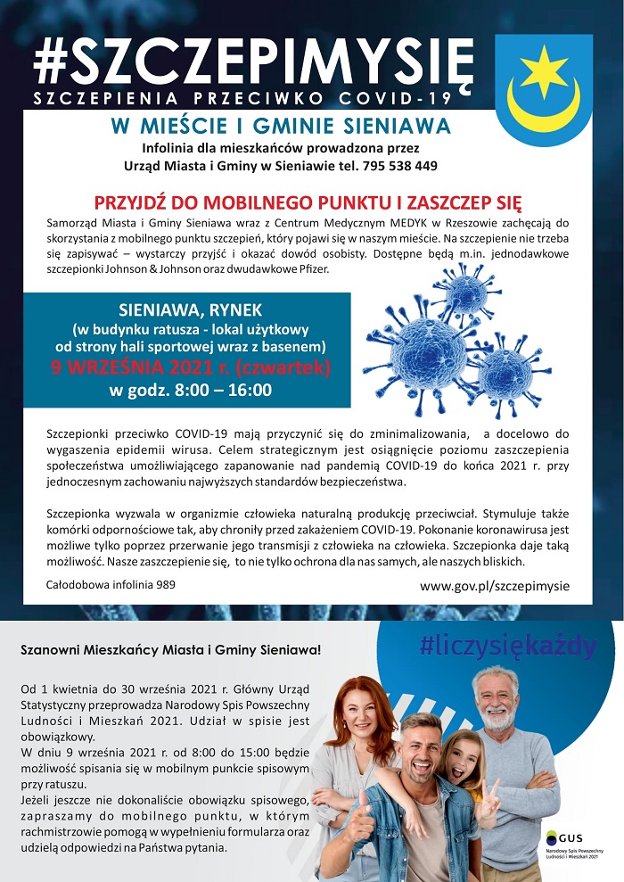 Mobilny Punkt Szczepień w Sieniawie po raz trzeci