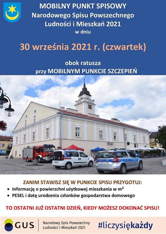 Mobilny Punkt Spisowy w Sieniawie 30 września 2021